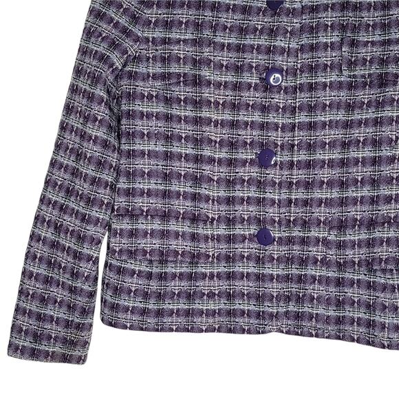 Pendleton Purple Plaid Tweed Jacket 100% Virgin Wool, Size 10, EUC - Picture 5 of 9